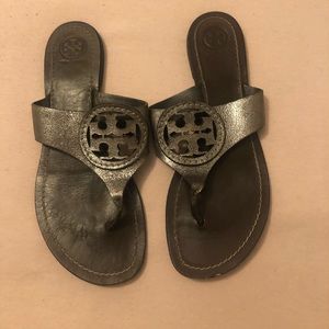 Gun metal grey Tory Burch sandals